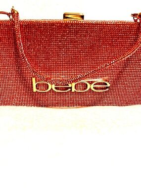 bebe pink Crystal Logo Evening Necklace